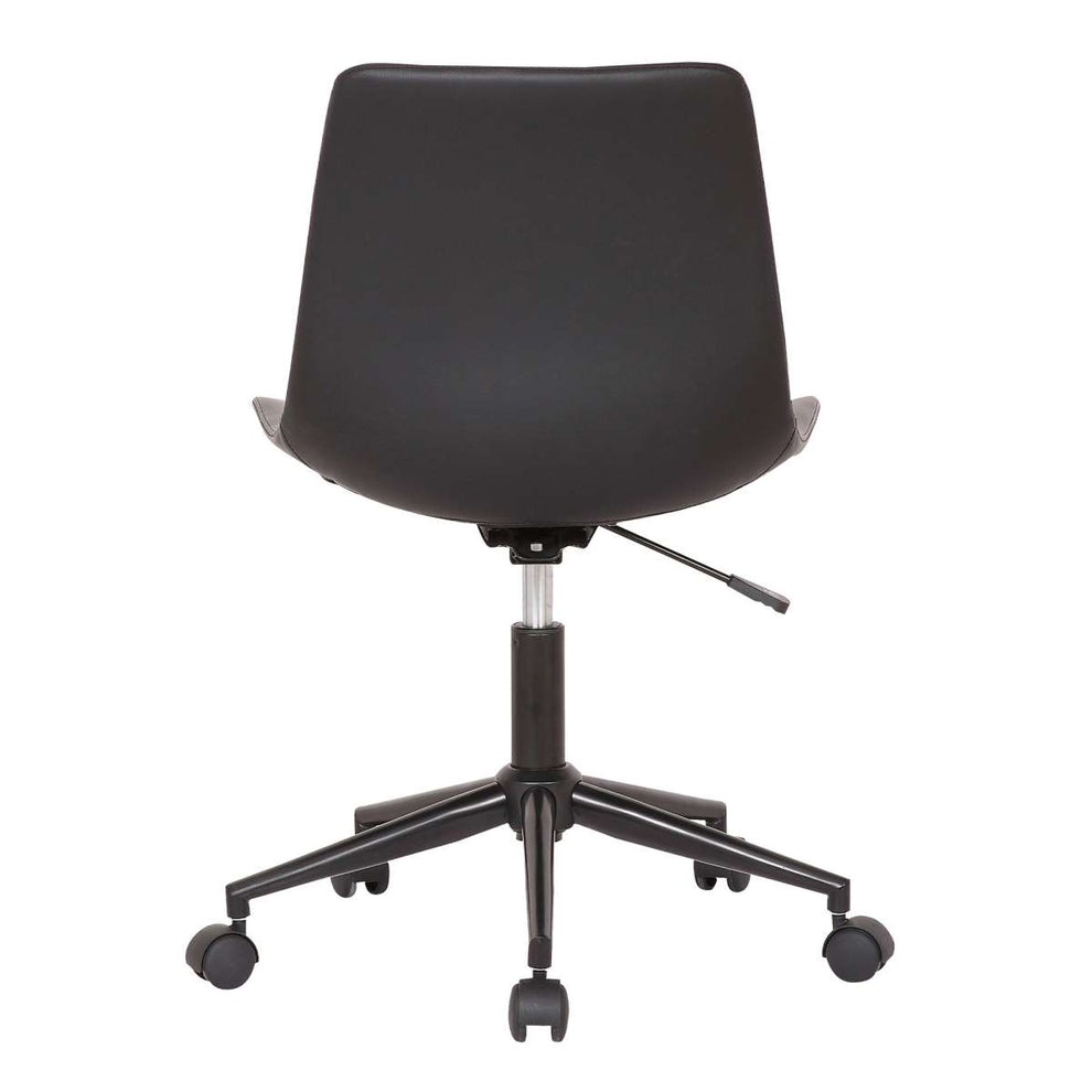 Optima Adjustable Black Faux Leather Task Chair By Armen Living | Office Chairs | Modishstore - 5