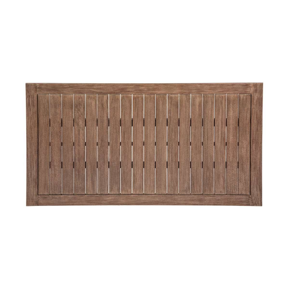 Orbit Outdoor Patio Dining Table in Weathered Eucalyptus Wood By Armen Living | Outdoor Tables | Modishstore - 5