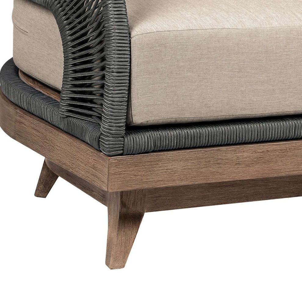 Orbit Swivel Outdoor Patio Chair in Weathered Eucalyptus Wood with Gray Rope and Taupe Olefin Cushions By Armen Living | Outdoor Chairs | Modishstore - 8