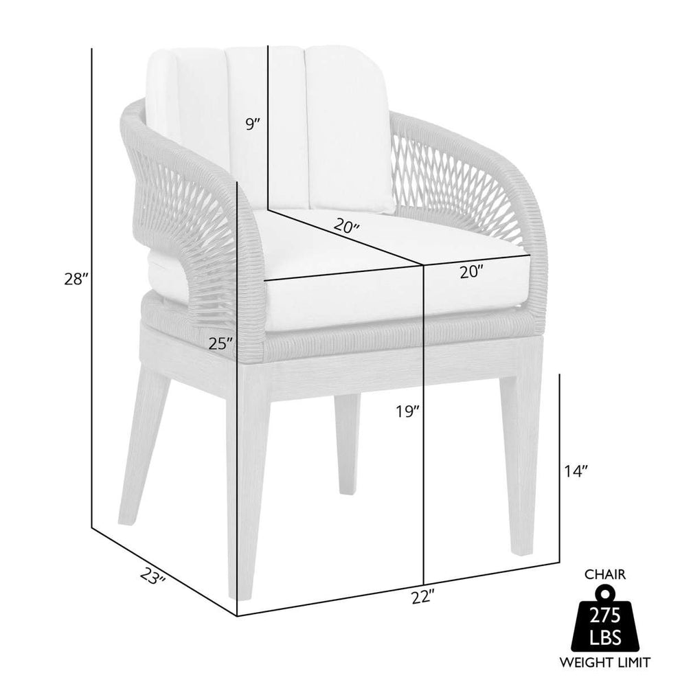 Orbit Outdoor Patio Dining Chair in Weathered Eucalyptus Wood with Gray Rope and Taupe Olefin Cushions By Armen Living | Outdoor Chairs | Modishstore - 8