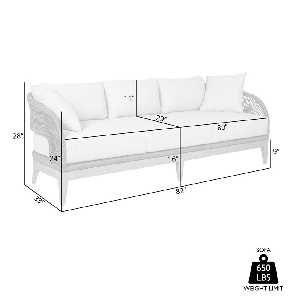Orbit Outdoor Patio Sofa in Weathered Eucalyptus Wood with Gray Rope and Taupe Olefin Cushions By Armen Living | Outdoor Sofas, Loveseats & Sectionals | Modishstore - 8