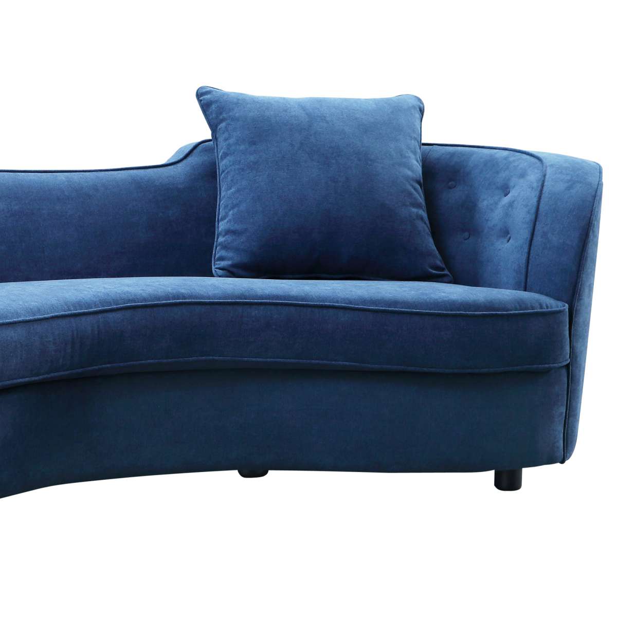 Palisade Contemporary Sofa in Blue Velvet with Brown Wood Legs By Armen Living | Sofas |  Modishstore  - 3