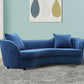 Palisade Contemporary Sofa in Blue Velvet with Brown Wood Legs By Armen Living | Sofas |  Modishstore 