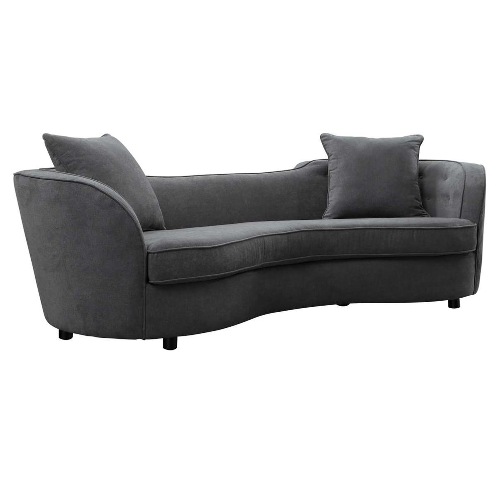 Palisade Contemporary Sofa in Blue Velvet with Brown Wood Legs By Armen Living | Sofas |  Modishstore  - 5