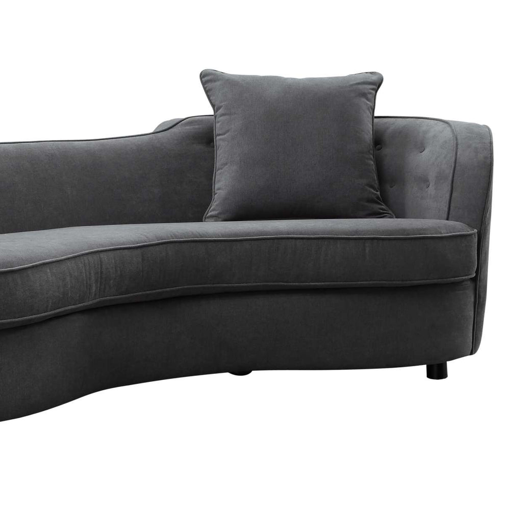 Palisade Contemporary Sofa in Blue Velvet with Brown Wood Legs By Armen Living | Sofas |  Modishstore  - 6