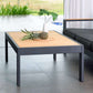 Palau Outdoor Coffee Table in Dark Grey with Natural Teak Wood Top By Armen Living | Outdoor Tables |  Modishstore 