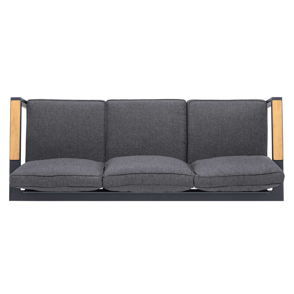 Palau Outdoor Sofa in Dark Grey with Natural Teak Wood Accent and Cushions By Armen Living | Outdoor Sofas, Loveseats & Sectionals |  Modishstore  - 6