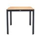 Portals Outdoor Square Bar Table in Natural Teak Wood Top and Black Frame By Armen Living | Outdoor Tables |  Modishstore  - 3