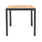 Portals Outdoor Square Bar Table in Natural Teak Wood Top and Black Frame By Armen Living | Outdoor Tables |  Modishstore  - 4