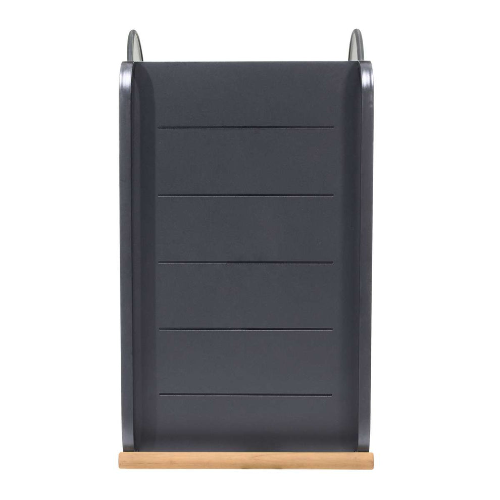 Portals Outdoor Accent Cart in Black Finish and Natural Teak Wood Accent By Armen Living | Outdoor Chairs |  Modishstore  - 7