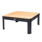 Portals Outdoor Square Coffee Table in Black Finish with Natural Teak Wood Top By Armen Living | Outdoor Tables |  Modishstore  - 2