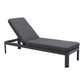 Portals Outdoor Chaise Lounge Chair in Black Finish and Grey Cushions By Armen Living | Outdoor Chairs |  Modishstore  - 2