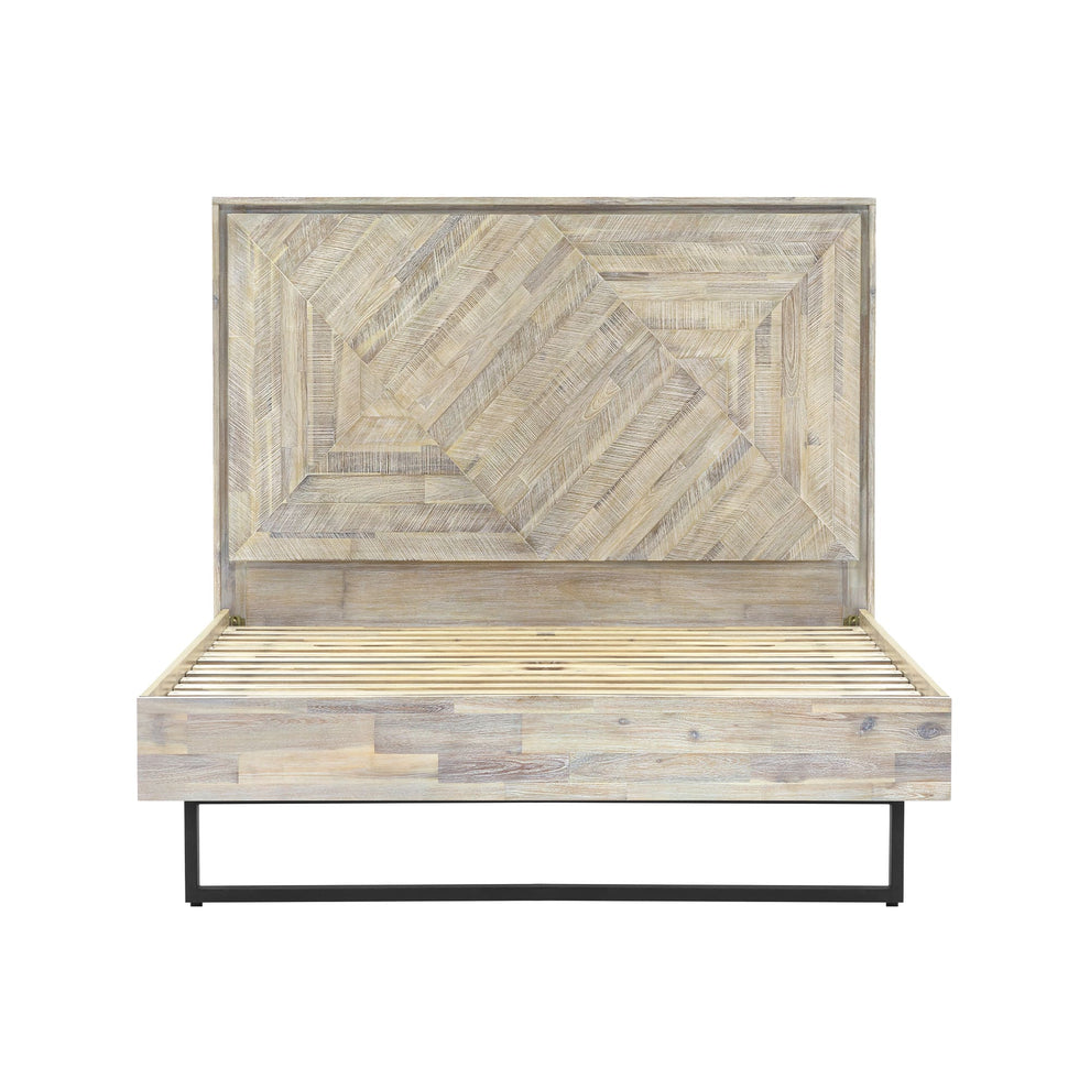 Peridot Queen Platform Bed Frame in Natural Acacia Wood By Armen Living | Beds | Modishstore - 2