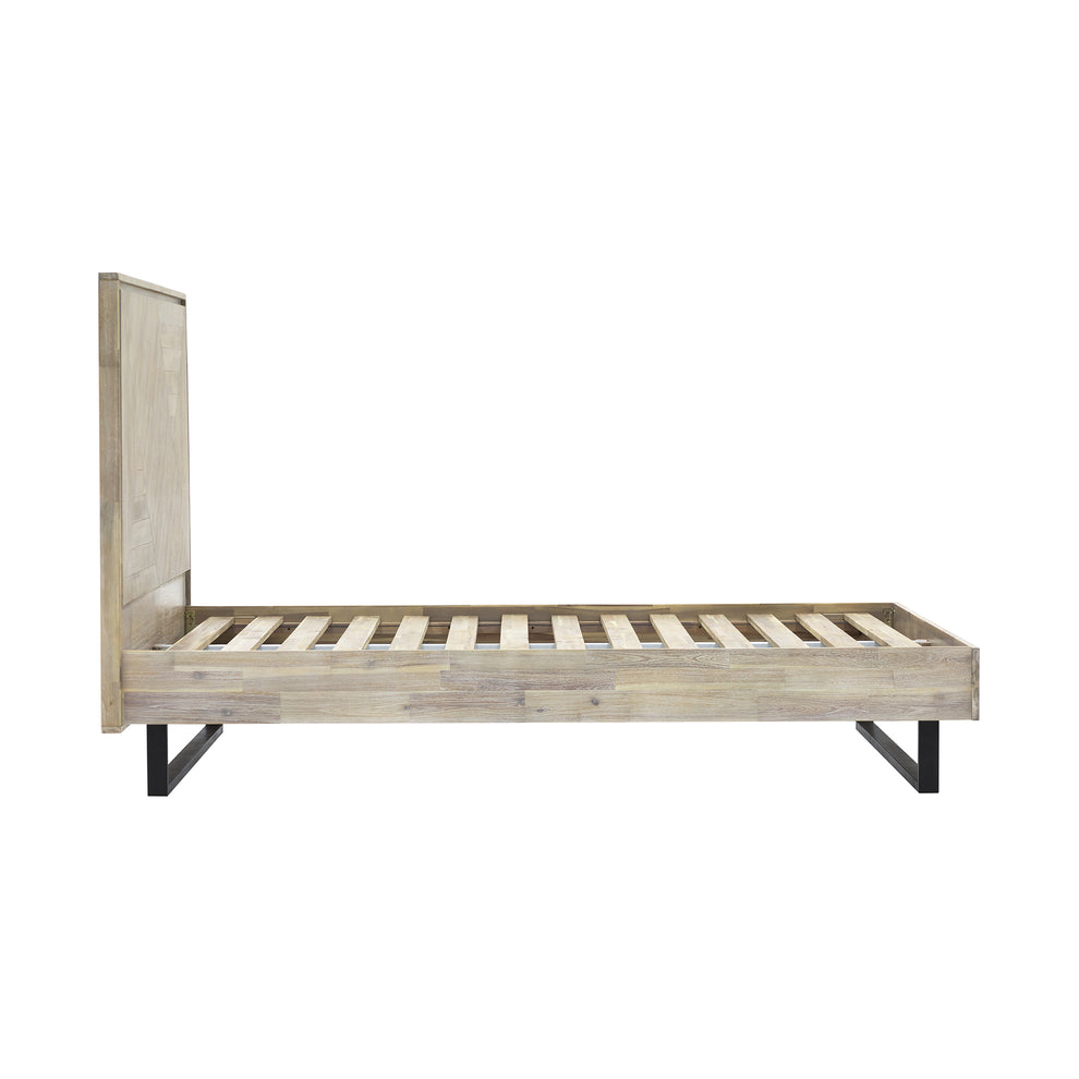 Peridot Queen Platform Bed Frame in Natural Acacia Wood By Armen Living | Beds | Modishstore - 5