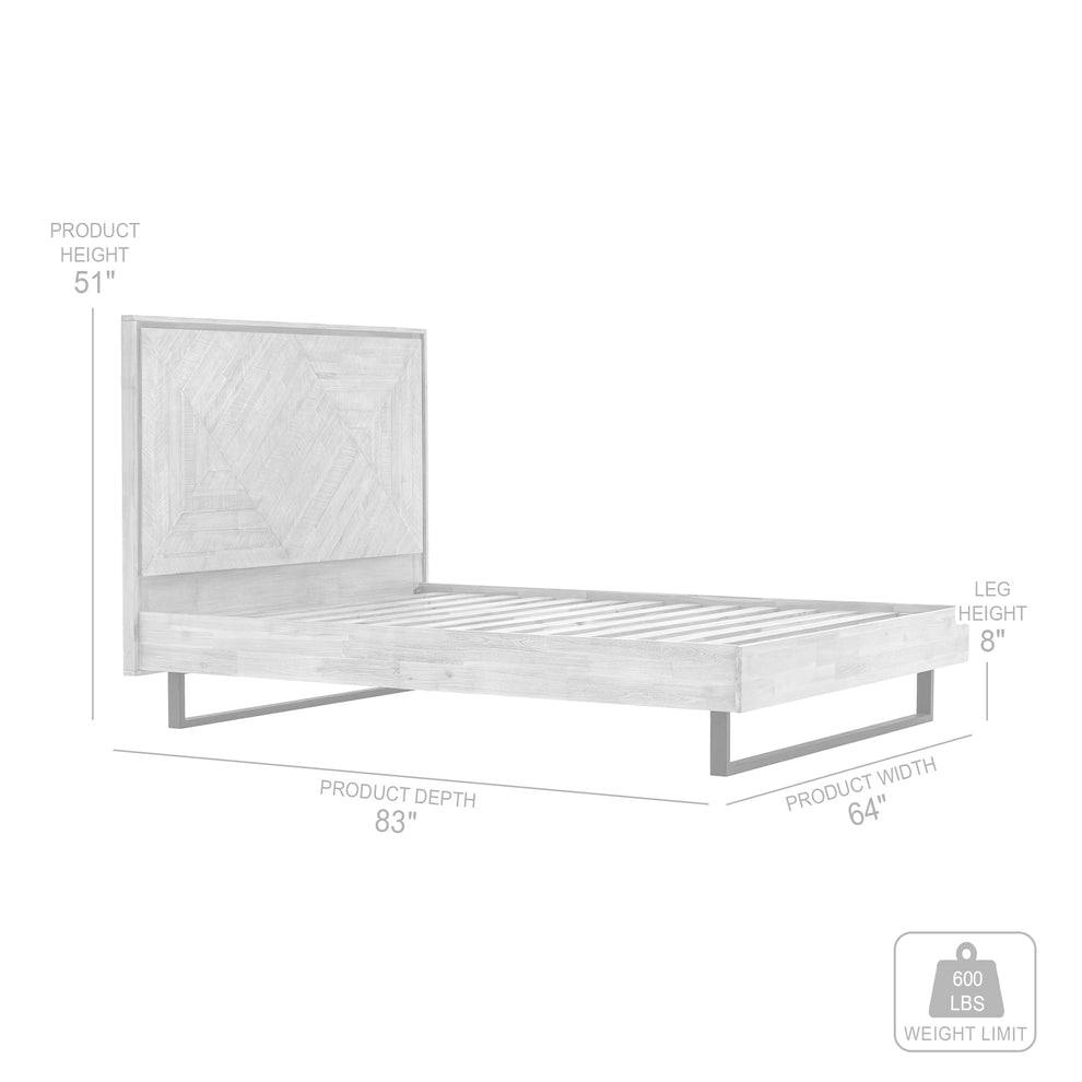 Peridot Queen Platform Bed Frame in Natural Acacia Wood By Armen Living | Beds | Modishstore - 8