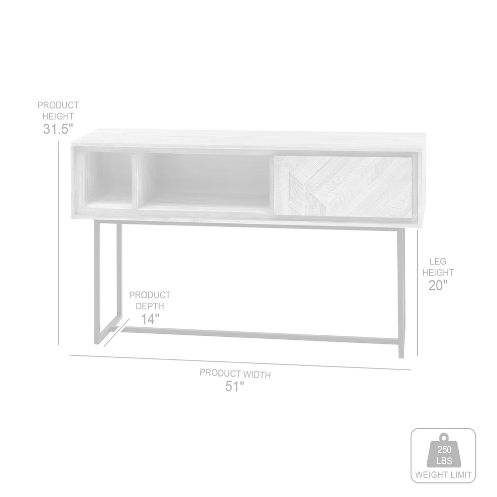 Peridot 1 Drawer Console Table in Natural Acacia Wood By Armen Living | Console Tables | Modishstore - 6