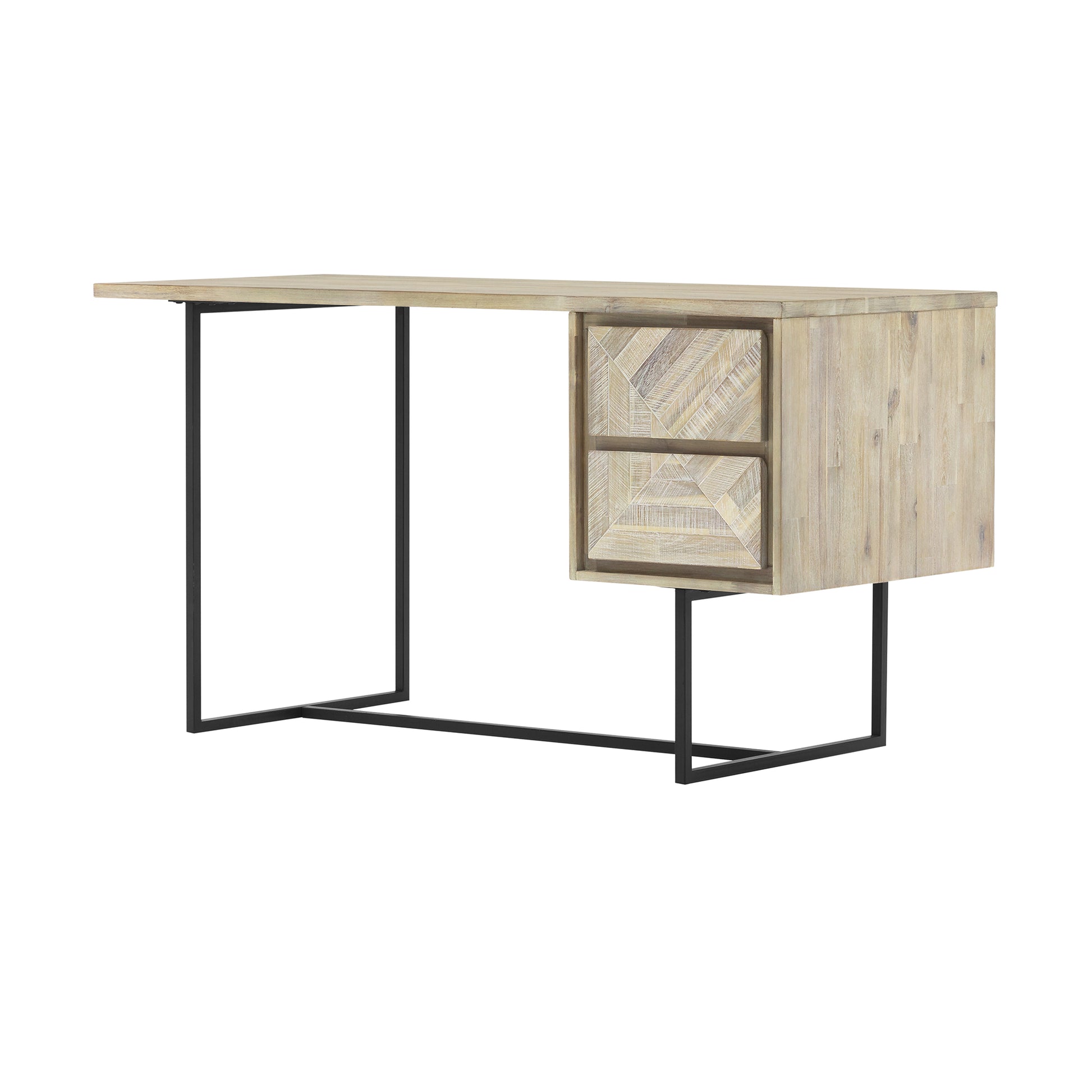 Peridot 2 Drawer Desk in Natural Acacia Wood By Armen Living | Desks | Modishstore - 2