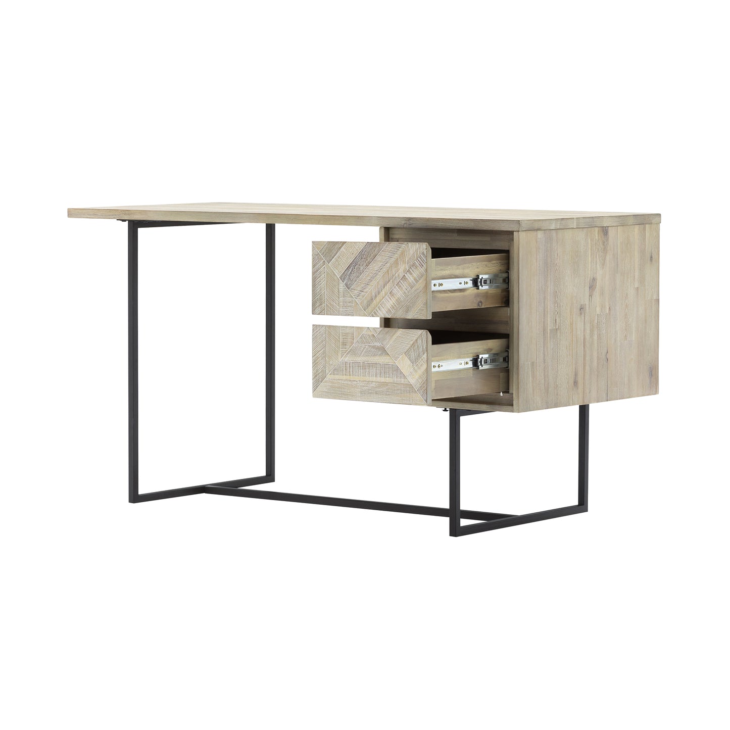 Peridot 2 Drawer Desk in Natural Acacia Wood By Armen Living | Desks | Modishstore - 3