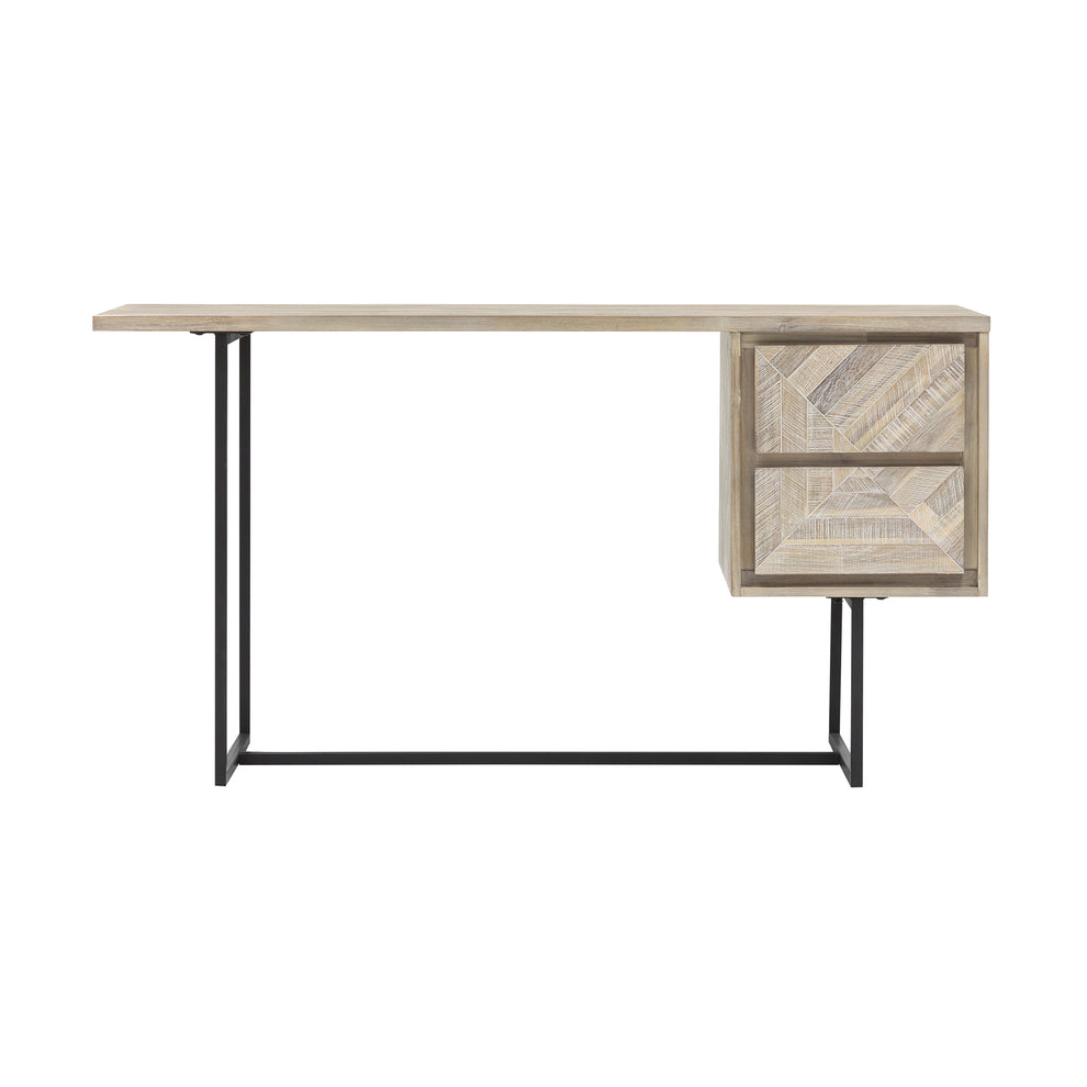 Peridot 2 Drawer Desk in Natural Acacia Wood By Armen Living | Desks | Modishstore - 4