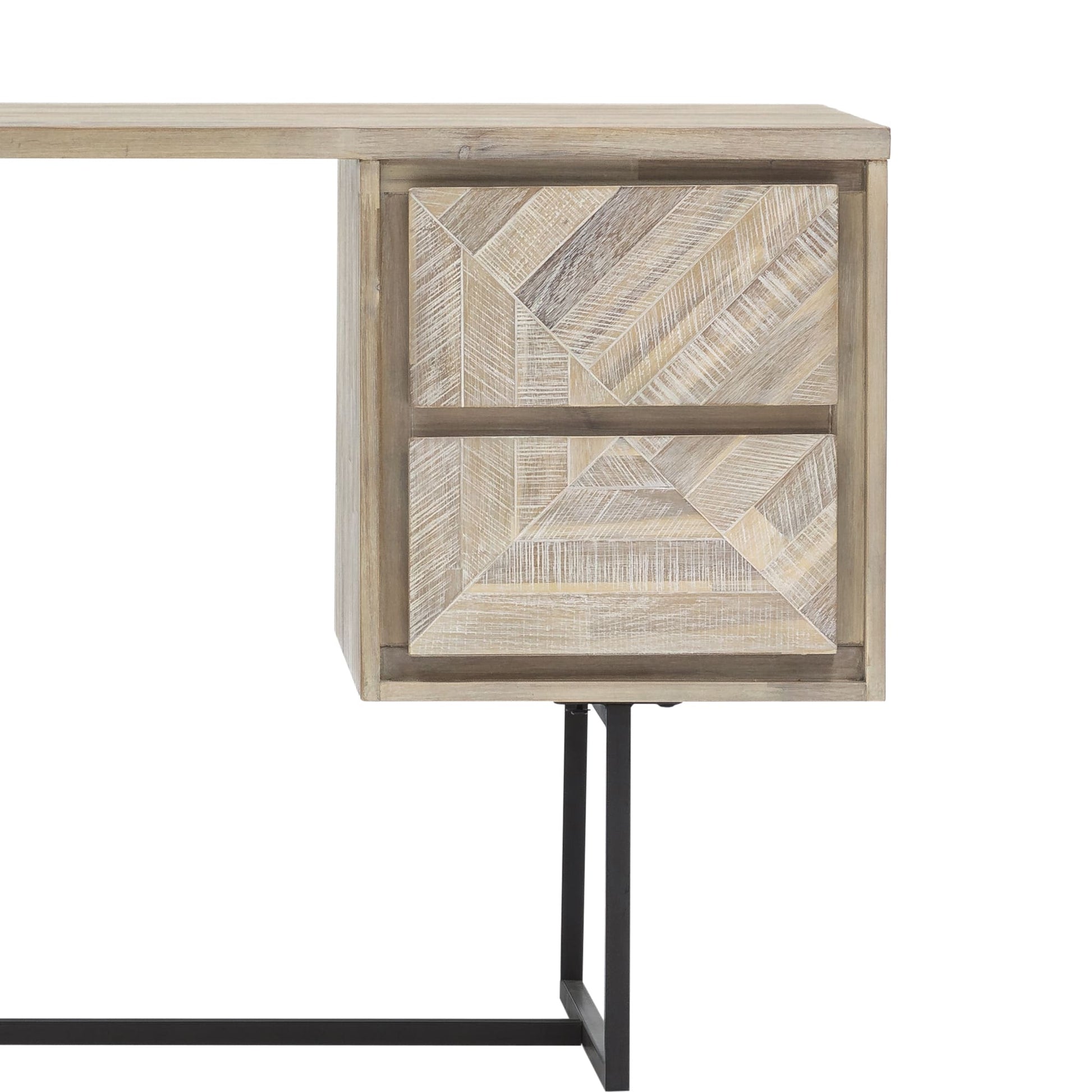 Peridot 2 Drawer Desk in Natural Acacia Wood By Armen Living | Desks | Modishstore - 6