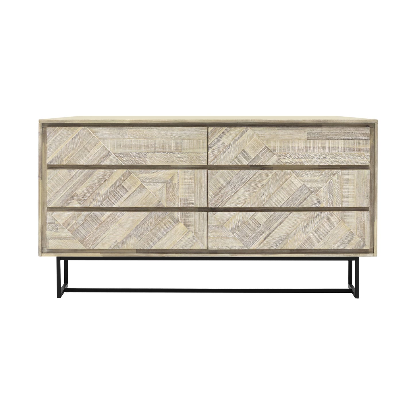 Peridot 6 Drawer Dresser in Natural Acacia Wood By Armen Living | Dressers | Modishstore - 2