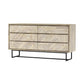 Peridot 6 Drawer Dresser in Natural Acacia Wood By Armen Living | Dressers | Modishstore - 4