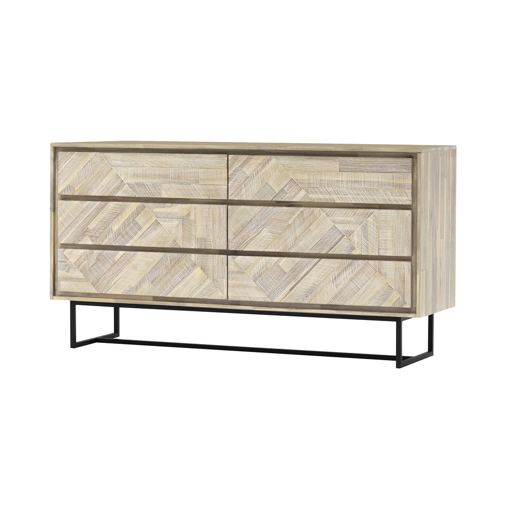 Peridot 6 Drawer Dresser in Natural Acacia Wood By Armen Living | Dressers | Modishstore - 4