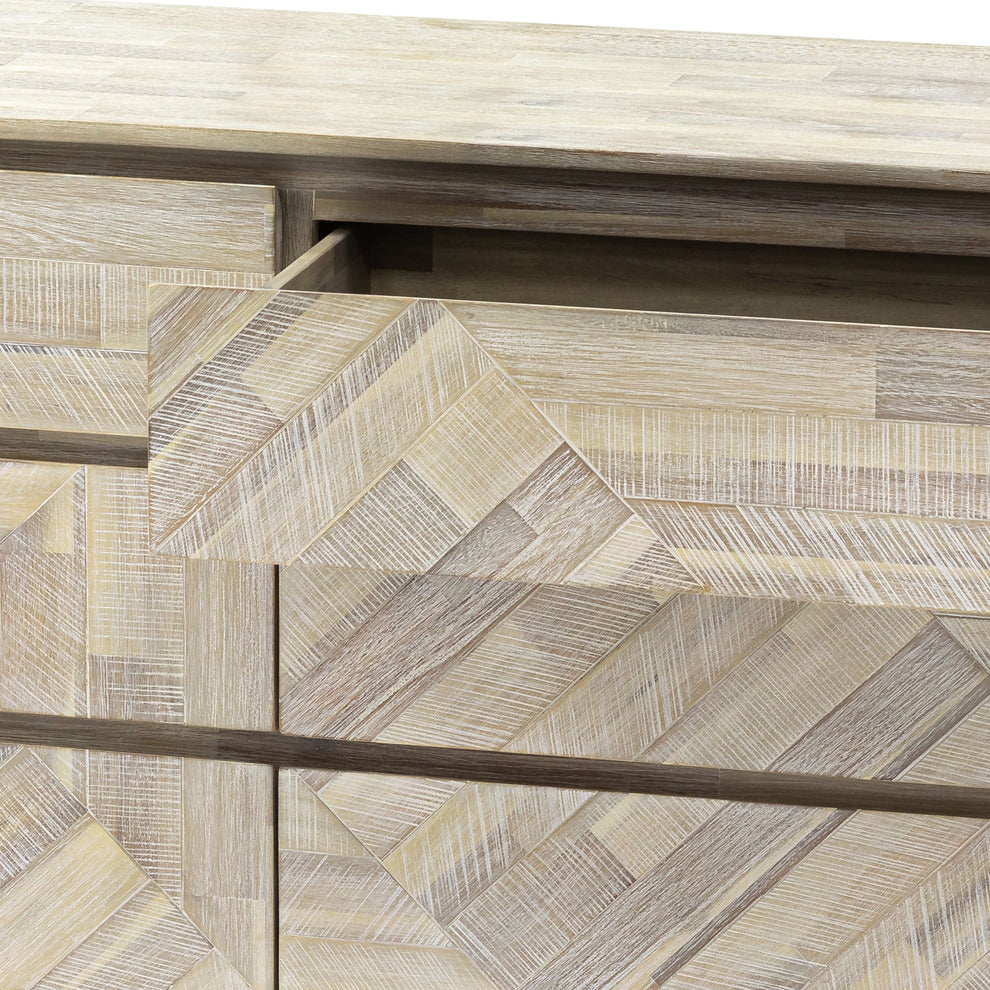 Peridot 6 Drawer Dresser in Natural Acacia Wood By Armen Living | Dressers | Modishstore - 8