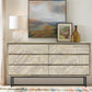 Peridot 6 Drawer Dresser in Natural Acacia Wood By Armen Living | Dressers | Modishstore