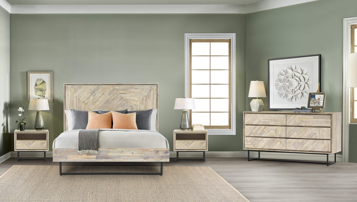 Peridot 6 Drawer Dresser in Natural Acacia Wood By Armen Living | Dressers | Modishstore - 3