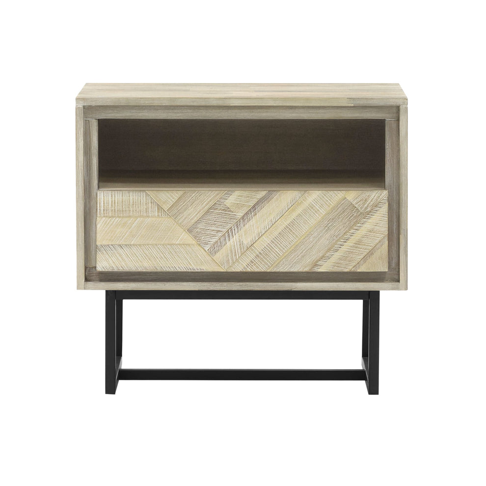 Peridot 1 Drawer Nightstand in Natural Acacia Wood By Armen Living | Nightstands | Modishstore - 5
