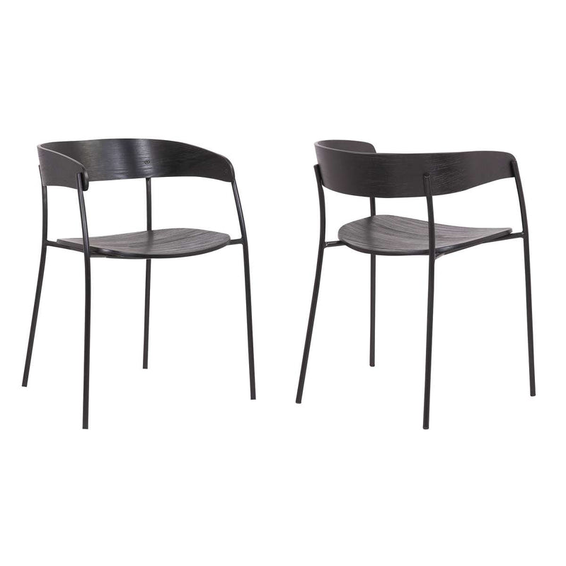 Perry Wood and Metal Modern Dining Room Chairs Set of 2 By Armen Living | Dining Chairs | Modishstore
