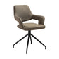 Penny Swivel Upholstered Dining Chair in Brown Fabric with Black Metal Legs - Set of 2 By Armen Living | Dining Chairs | Modishstore - 4