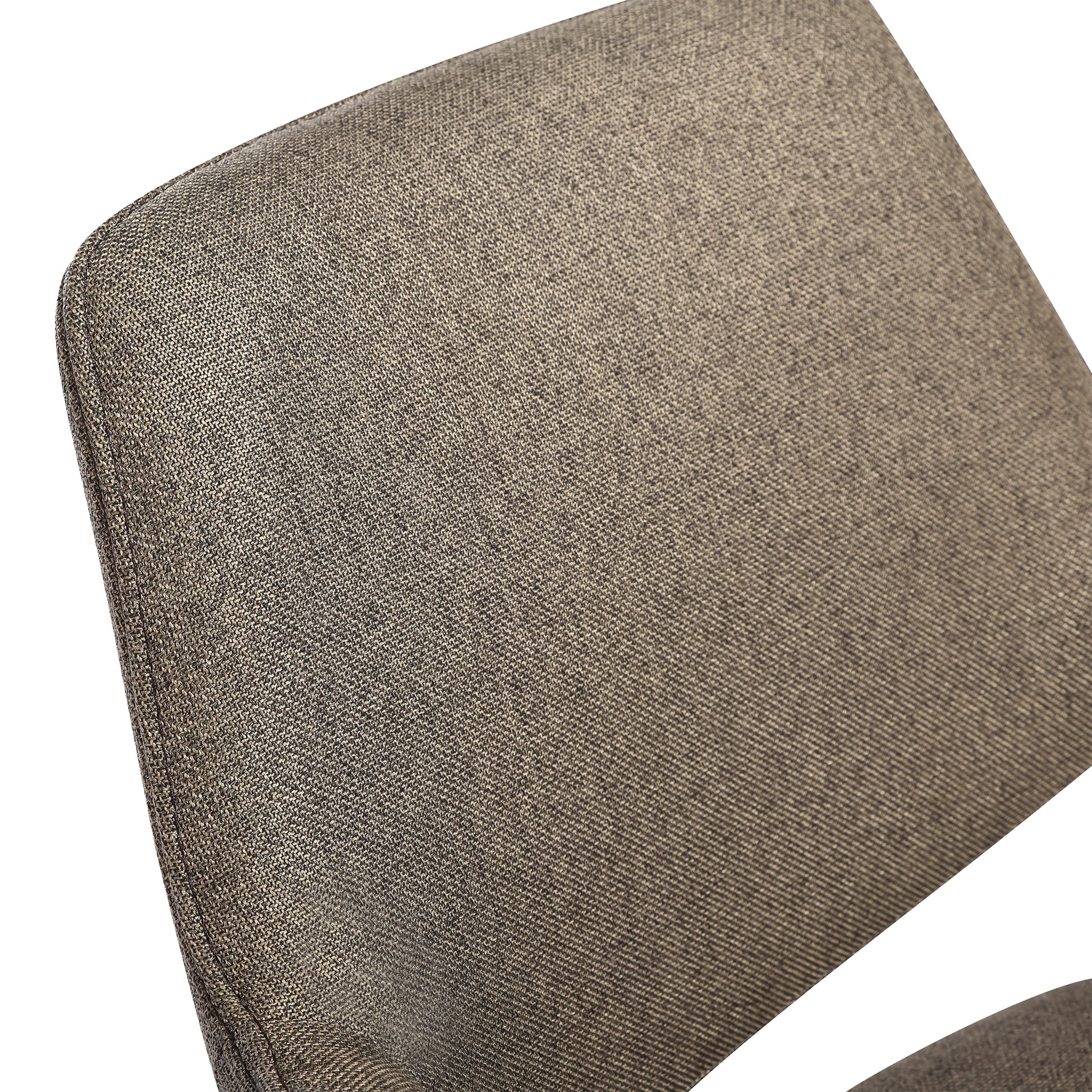 Penny Swivel Upholstered Dining Chair in Brown Fabric with Black Metal Legs - Set of 2 By Armen Living | Dining Chairs | Modishstore - 8