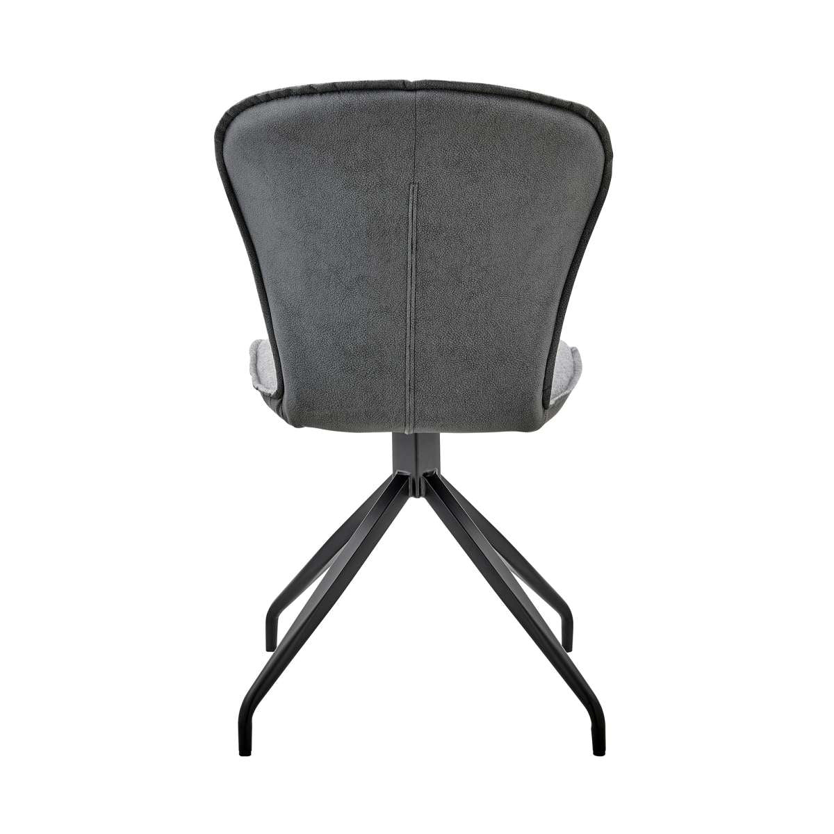 Petrie Dining Room Accent Chair in Gray Fabric and Faux Leather with Black Finish - Set of 2 By Armen Living | Dining Chairs | Modishstore - 4