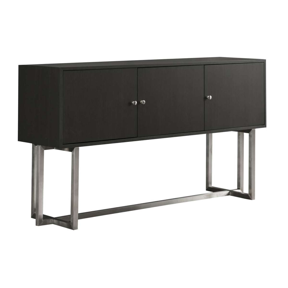 Prague Contemporary Buffet in Brushed Stainless Steel Finish and Gray Wood By Armen Living | Sideboards | Modishstore - 2