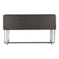 Prague Contemporary Buffet in Brushed Stainless Steel Finish and Gray Wood By Armen Living | Sideboards | Modishstore - 3