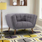 Phantom Mid-Century Modern Chair in Dark Gray Linen and Walnut Legs By Armen Living | Armchairs | Modishstore
