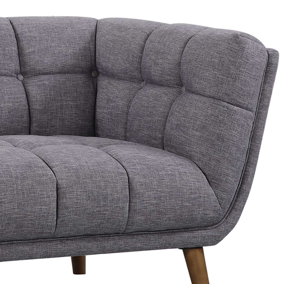 Phantom Mid-Century Modern Loveseat in Dark Gray Linen and Walnut Legs By Armen Living | Loveseats | Modishstore - 4
