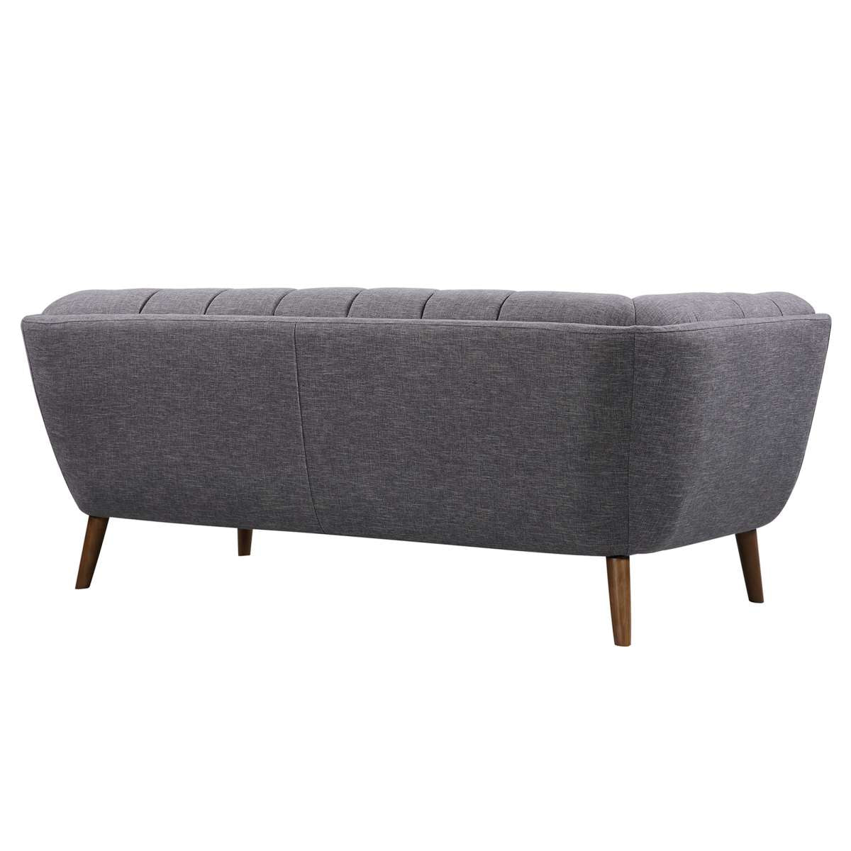 Phantom Mid-Century Modern Sofa in Dark Gray Linen and Walnut Legs By Armen Living | Sofas |  Modishstore  - 2