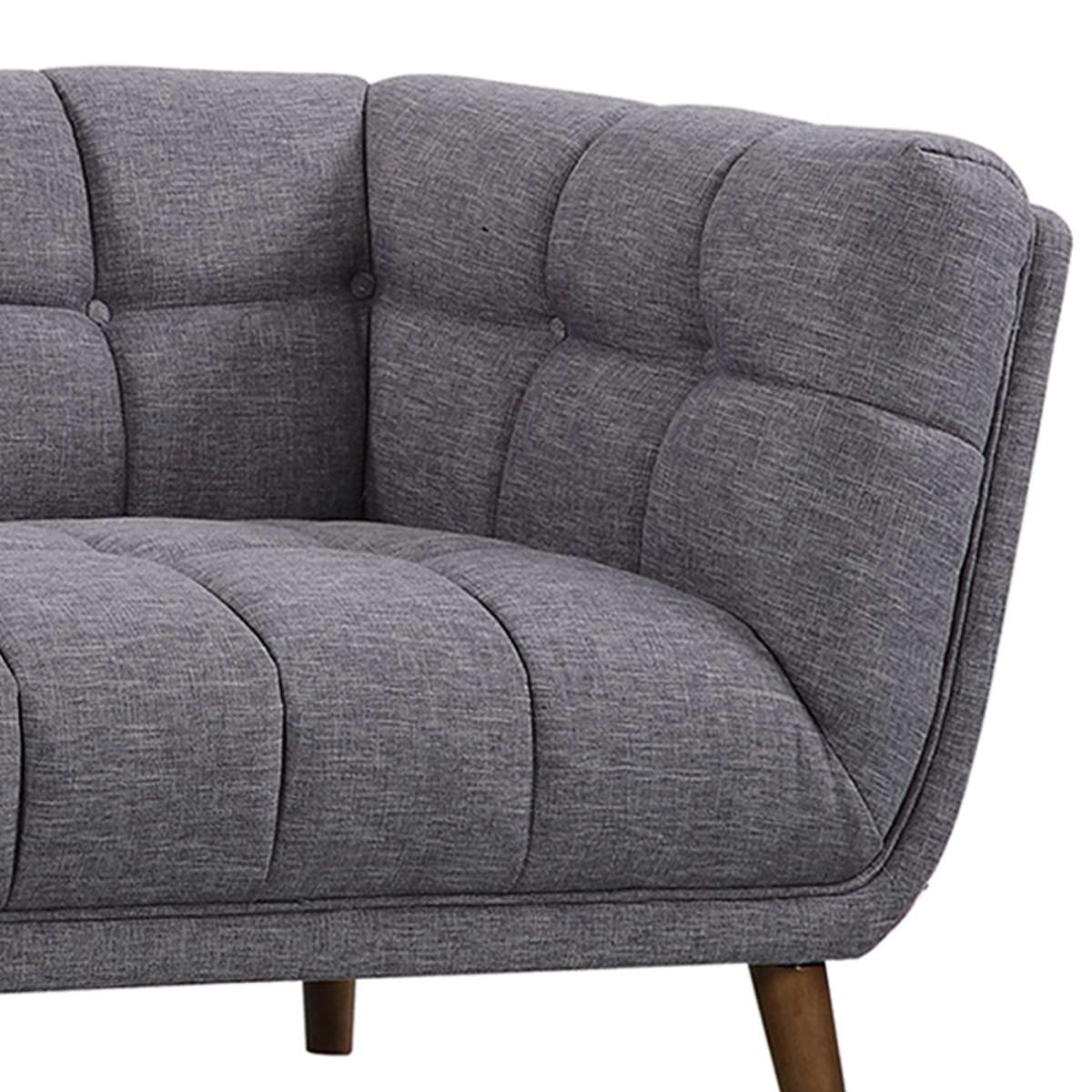 Phantom Mid-Century Modern Sofa in Dark Gray Linen and Walnut Legs By Armen Living | Sofas |  Modishstore  - 3