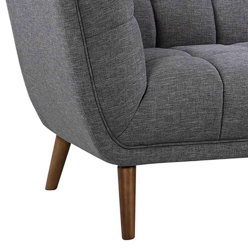 Phantom Mid-Century Modern Sofa in Dark Gray Linen and Walnut Legs By Armen Living | Sofas |  Modishstore  - 4