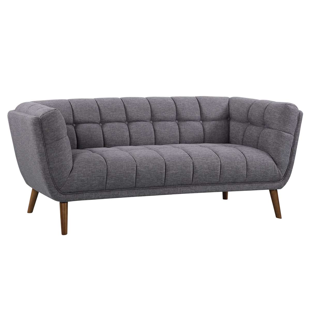 Phantom Mid-Century Modern Sofa in Dark Gray Linen and Walnut Legs By Armen Living | Sofas |  Modishstore  - 5