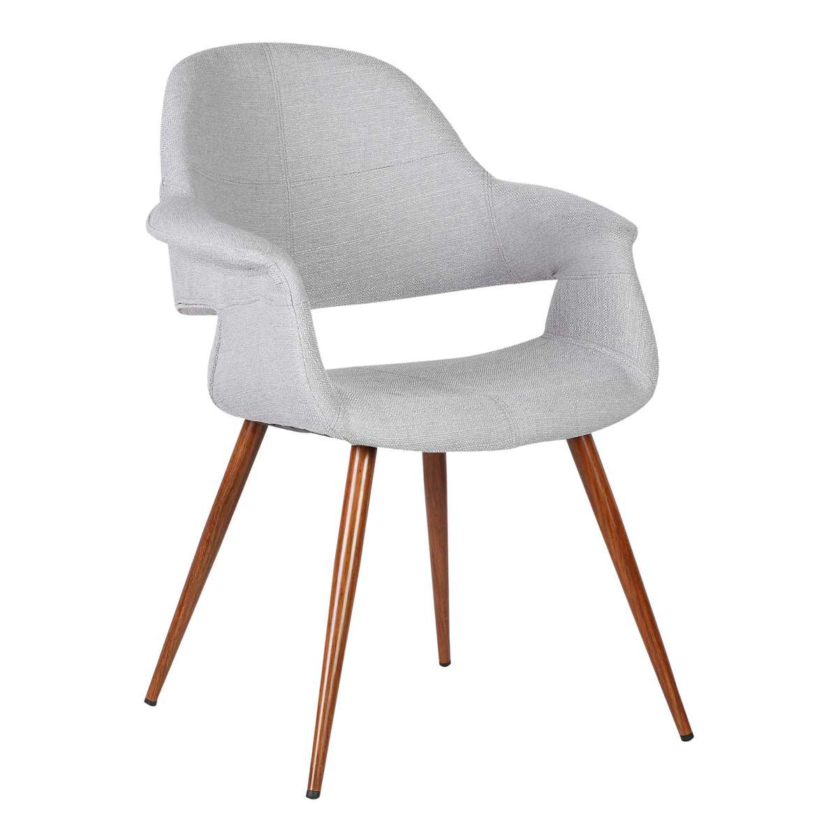 Phoebe Mid-Century Dining Chair in Walnut Finish and Gray Fabric By Armen Living | Dining Chairs | Modishstore