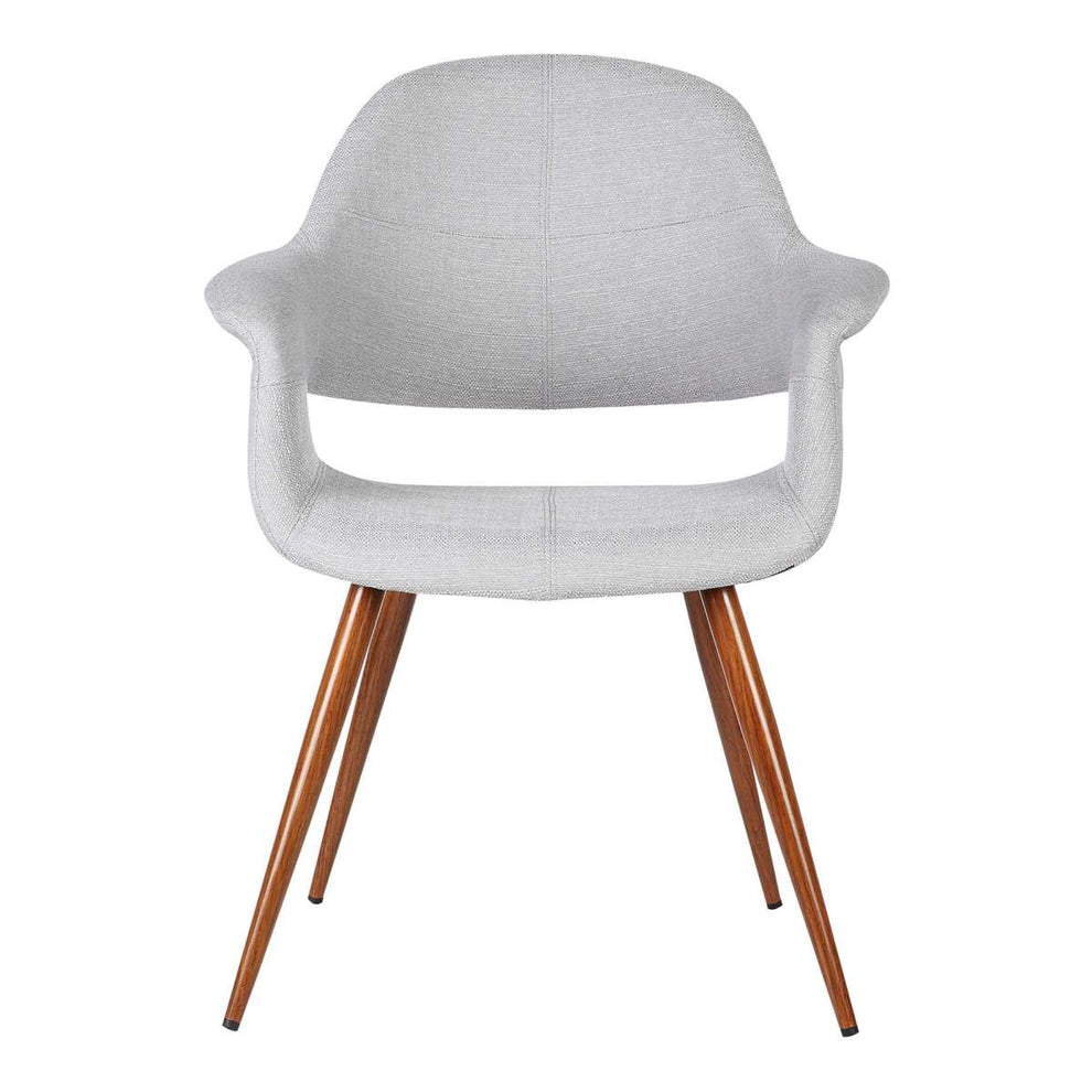Phoebe Mid-Century Dining Chair in Walnut Finish and Gray Fabric By Armen Living | Dining Chairs | Modishstore - 2