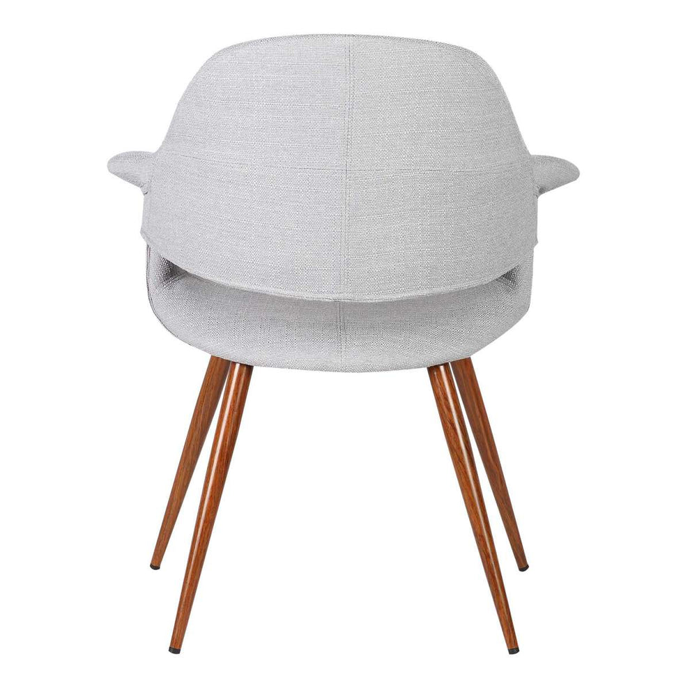 Phoebe Mid-Century Dining Chair in Walnut Finish and Gray Fabric By Armen Living | Dining Chairs | Modishstore - 3
