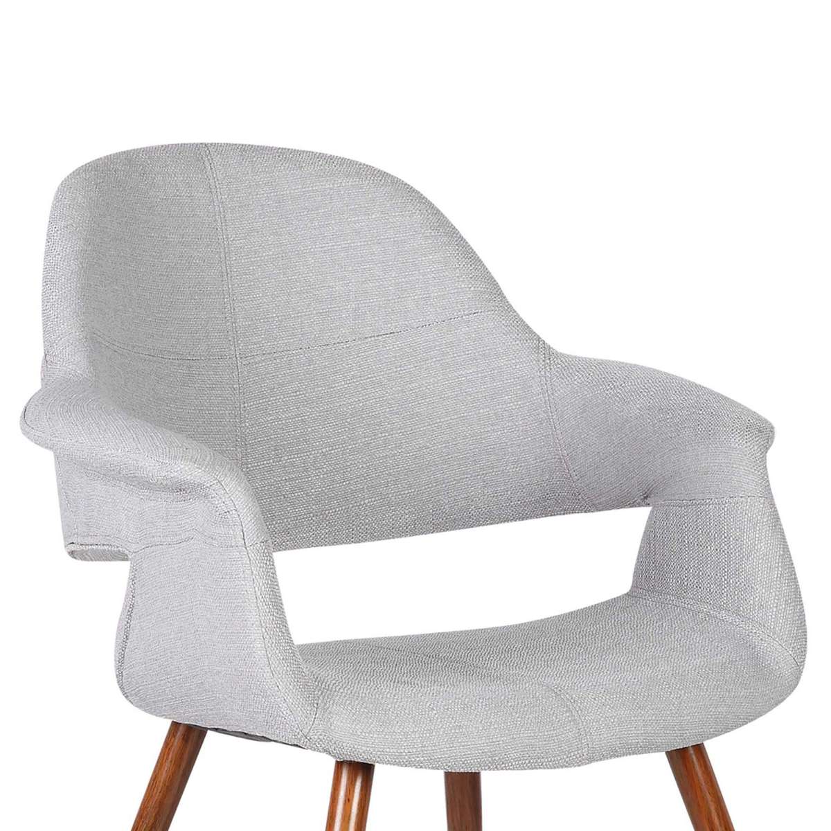 Phoebe Mid-Century Dining Chair in Walnut Finish and Gray Fabric By Armen Living | Dining Chairs | Modishstore - 4