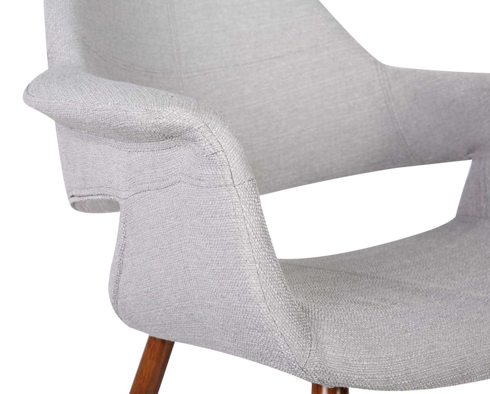 Phoebe Mid-Century Dining Chair in Walnut Finish and Gray Fabric By Armen Living | Dining Chairs | Modishstore - 5