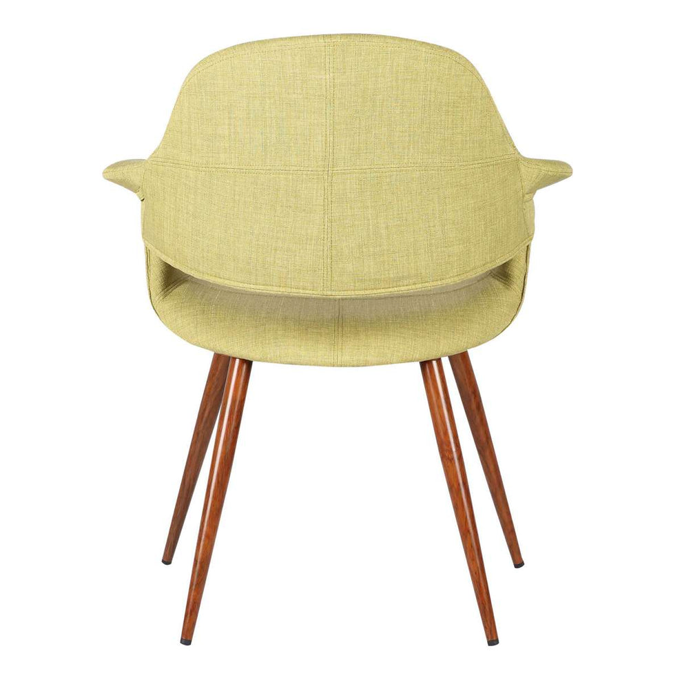 Phoebe Mid-Century Dining Chair in Walnut Finish and Gray Fabric By Armen Living | Dining Chairs | Modishstore - 9