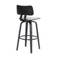 Pico 26" Swivel Black Wood Counter Stool in Grey Faux Leather with Black Metal By Armen Living | Counter Stools | Modishstore - 15